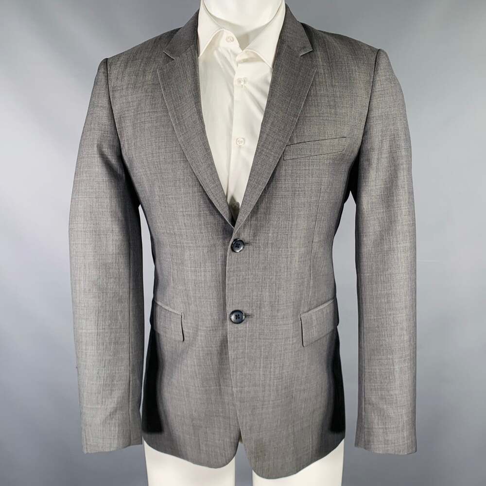 THEORY Size 40 Short Grey Wool Notch Lapel Sport Coat
